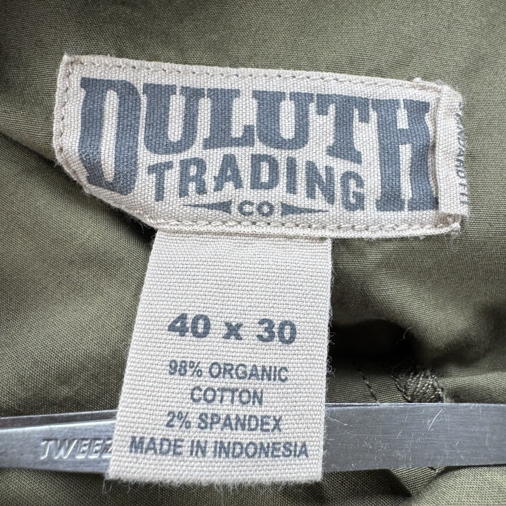 DULUTH TRADING Pull On Elastic Waist Roll Up Pant Mens 40x30 Green Standard Fit - Picture 2 of 14